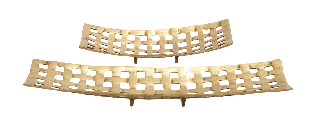 Aluminium Tray With Attractive Design (Set Of 2)