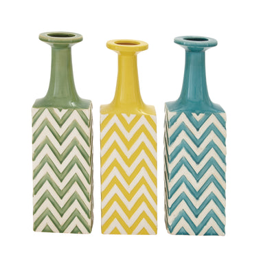 The Unique Ceramic Stripe Vase 3 Assorted