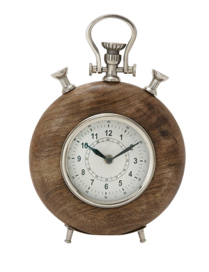 Wood Metal Table Clock