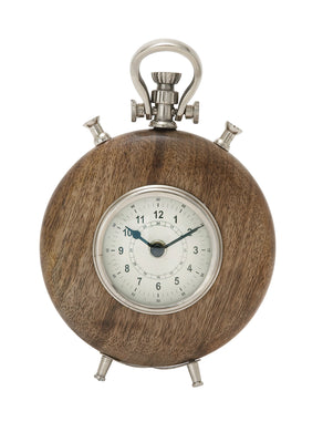 Wood Metal Table Clock
