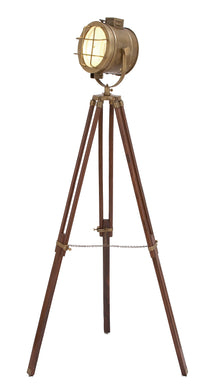 Unique Lamps - Brass Wood Studio Light