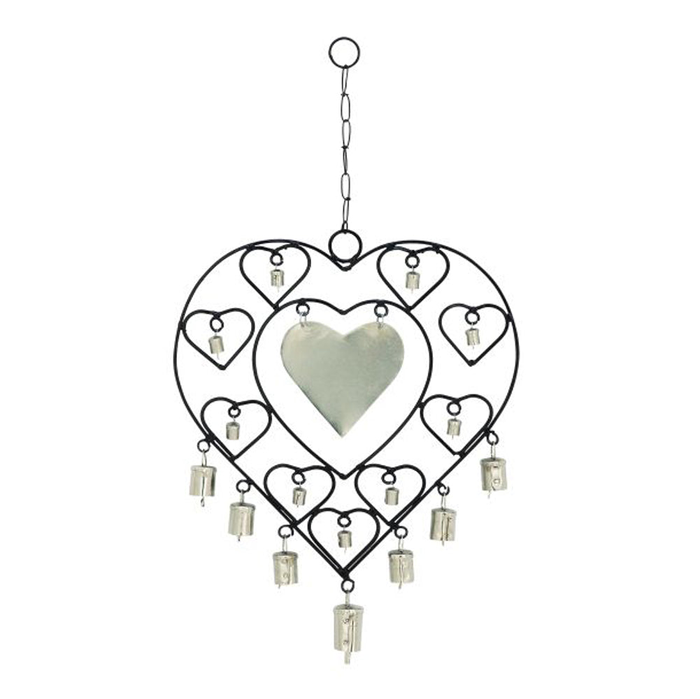 Trendy Metal Heart Windchime