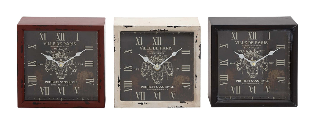 Vintage Styled Huangpu Metal Table Clock 3 Assorted