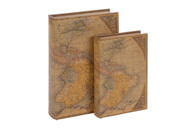 Wood Leather Book A Set Of Two