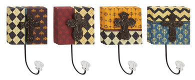 Wood Metal Acrylic Wall Hook Set Of 4