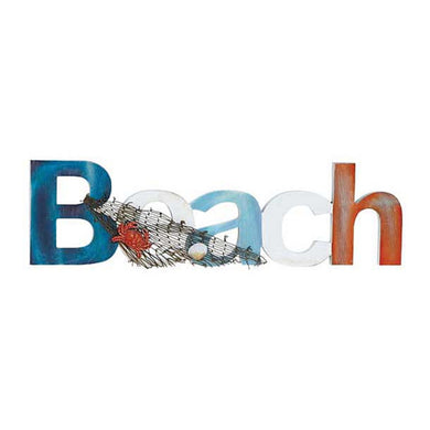 Wood Beach Sign Designed in Marine Theme Enhancing Wall decor