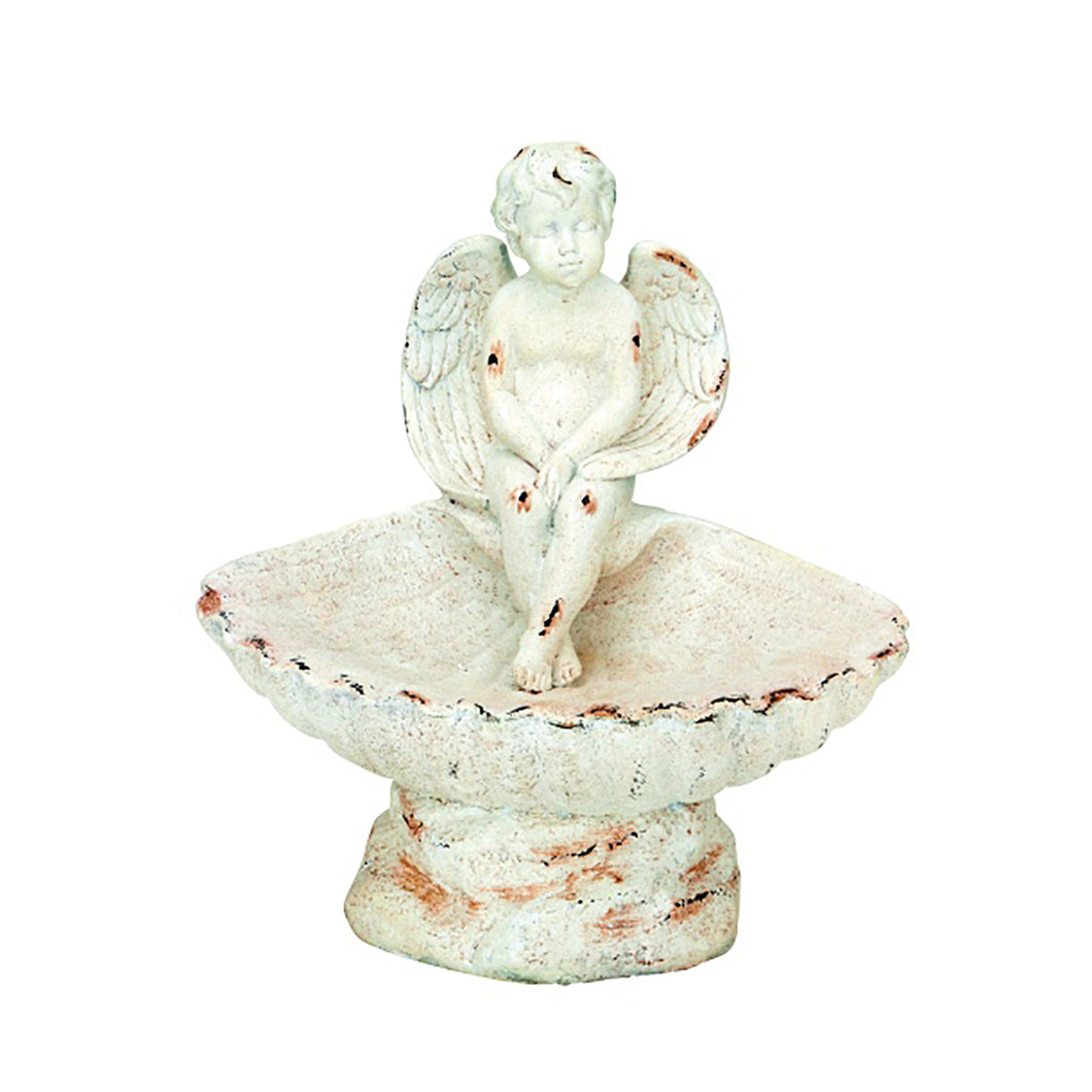 Alluring Polyresin Cherub Feeder