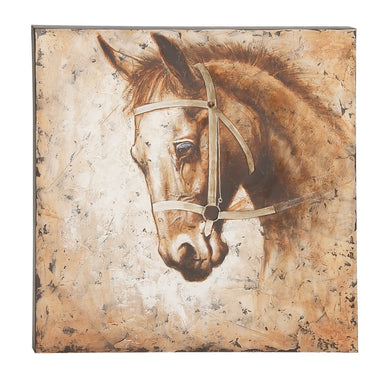 Antique Horse Patterned Canvas Art