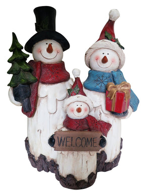 11 Inch Snowman Family Statuary