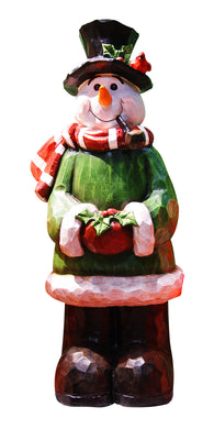 42 Inch Fiber Clay Snowman Statue