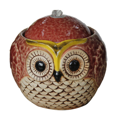 7 Inch Ceramic Owl Tabletop Fountain