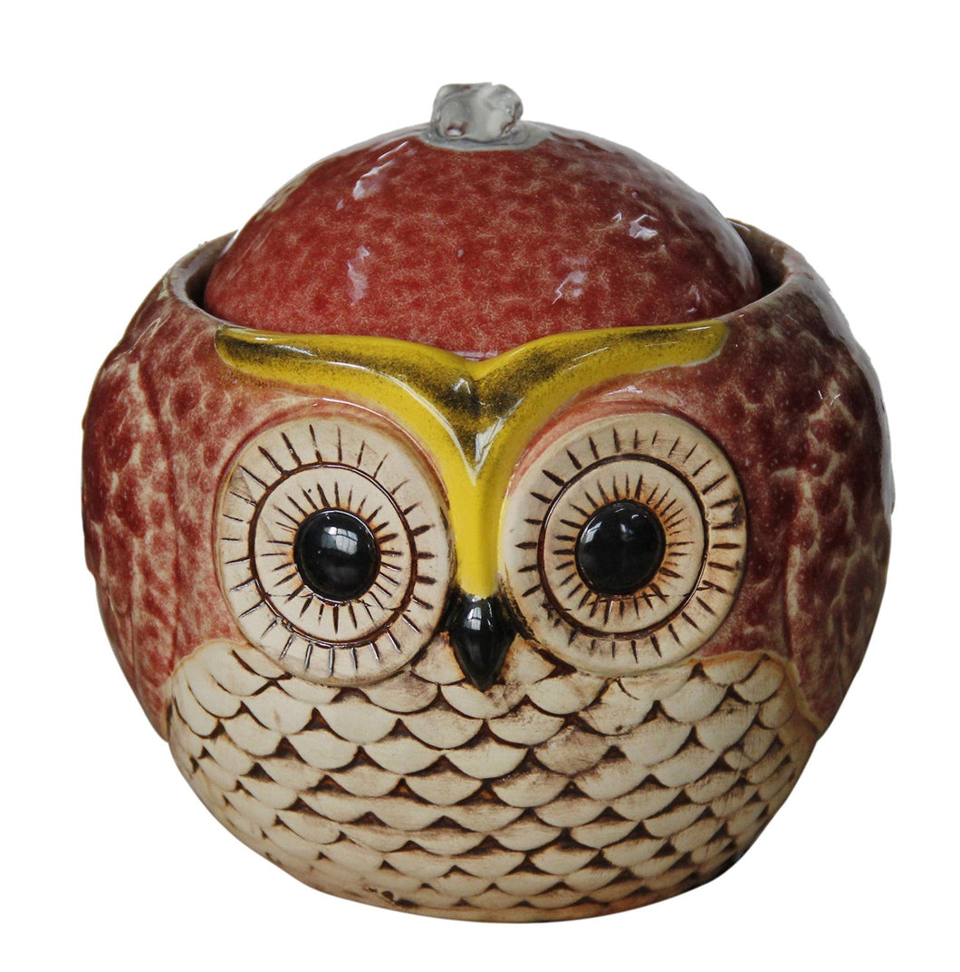 7 Inch Ceramic Owl Tabletop Fountain
