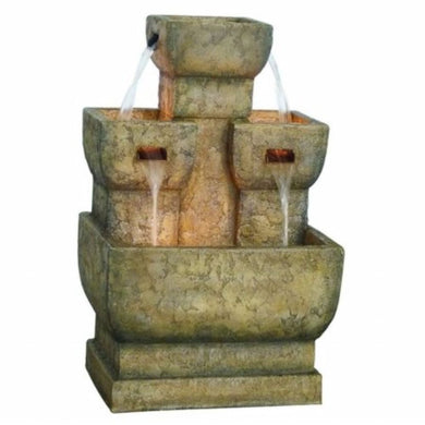25 Inch Two Tier Fountain With Led Lights
