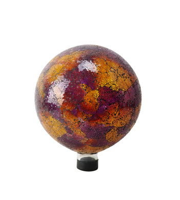 10 Inch Mosaic Gazing Globe (Pink/Yellow/Red)