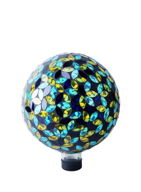 10 Inch Mosaic Gazing Globe Blue/Yellow