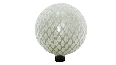 10 Inch White Mosaic Gazing Globe