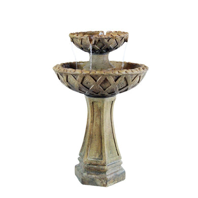 31 Inch 2 Tier Pedestal Fountain