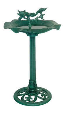 33 Inch Lotus Birdbath With Birds