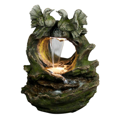 32 Inch Waterfall Bird Fountain With Led Lights
