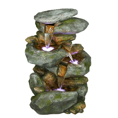 22 Inch Rock Waterfall Fountain With Led Lights