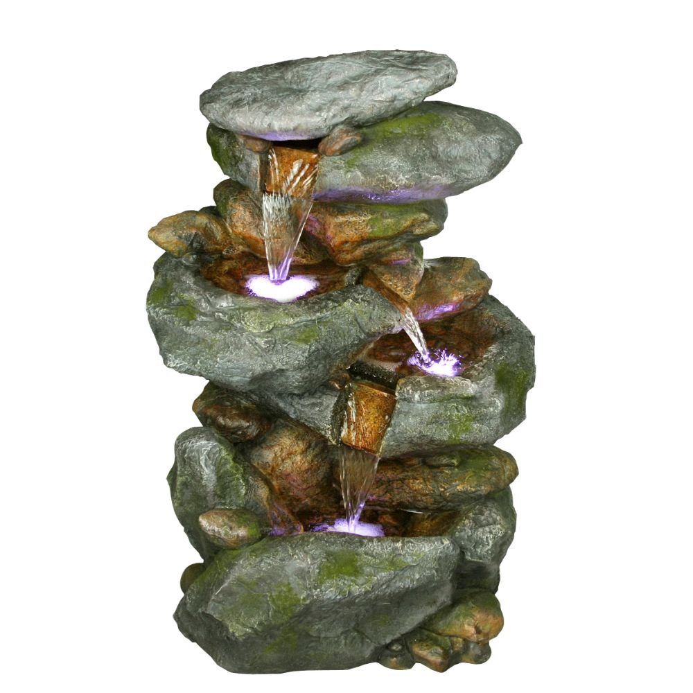 22 Inch Rock Waterfall Fountain With Led Lights