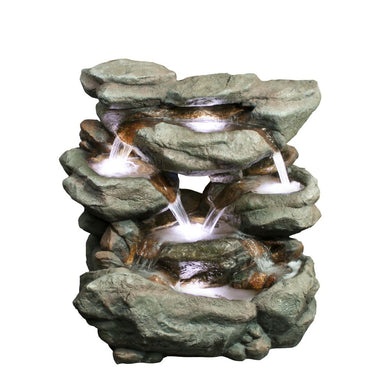 31 Inch Rainforest Waterfall Fountain With Led Lights