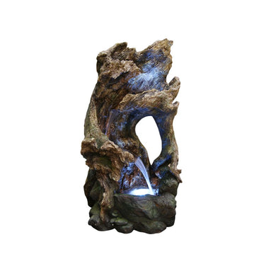 39 Inch Tree Trunk Fountain With Led Lights