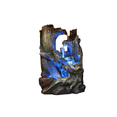 14 Inch Tree Trunk Tabletop Fountain With Led Light