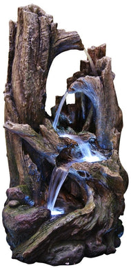 40 Inch Tree Trunk Fountain With Led Lights