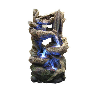 38 Inch Tiering Rainforest Fountain With Led Lights