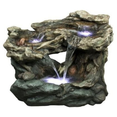 Tiered Waterfall Rainforest Fountain With Led Lights