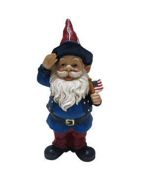 12 Inch Americana Gnome With Flag - Small