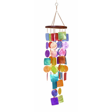 Wood Capiz Wind Chime Delivers Coastal decor Feel