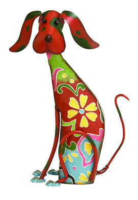 Adorable Multicolored Iron Dog Garden And Lawn decor