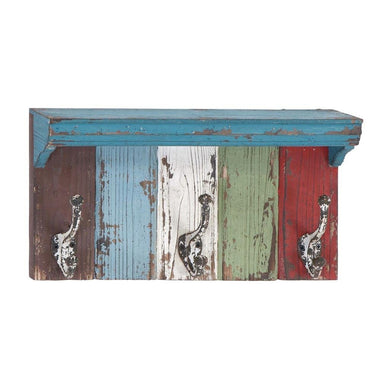 Wood Metal Wall Hook With Assortment Of Vibrant Colors
