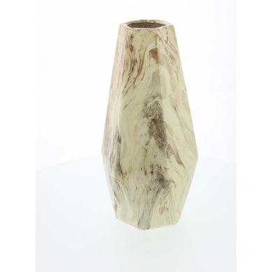 Uniquely Designed Vase With Marble Finish, Small