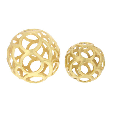 2 Piece Ornamental Aluminum Sphere Set