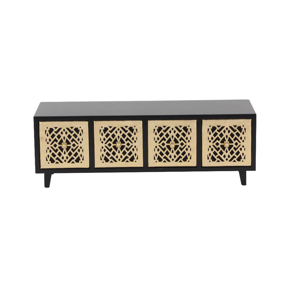 Abigail Wood Jewelry Chest,Golden And Brown