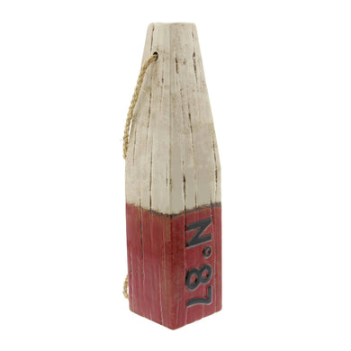 Trendy Ceramic Rope Buoy Vase, Red And Off White