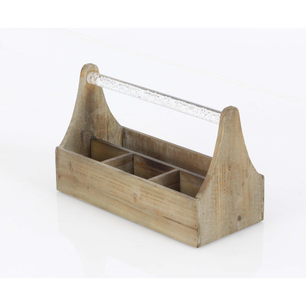 Wood Wine Holder With Acrylic Handle