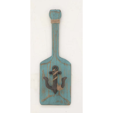 Turquoise Torched Wood Metal Hook