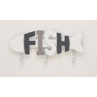 Adorable Wooden Metal Fish Wall Hook