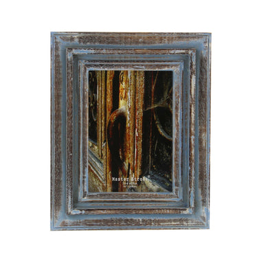 Aged Appeal Wood Photo Frame In Blue And Brown