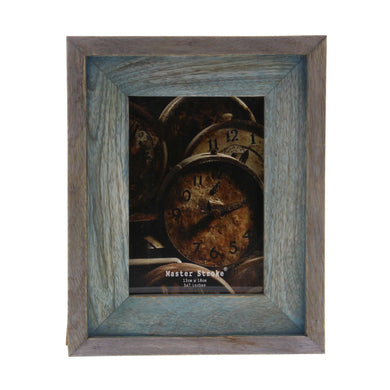 Wonderful Wood Photo Frame, Brown And Turquoise