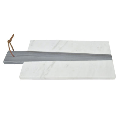 White & Grey Marble Chopping Board-Benzara