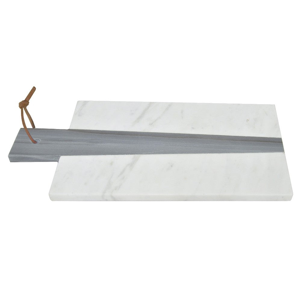 White & Grey Marble Chopping Board-Benzara