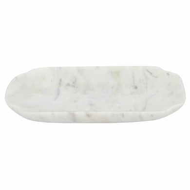White Marble Tray-Benzara
