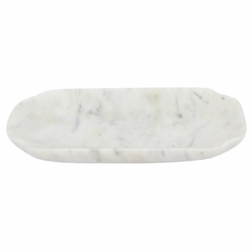 White Marble Tray-Benzara