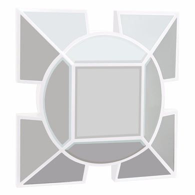 Wall Mirror -White - Benzara