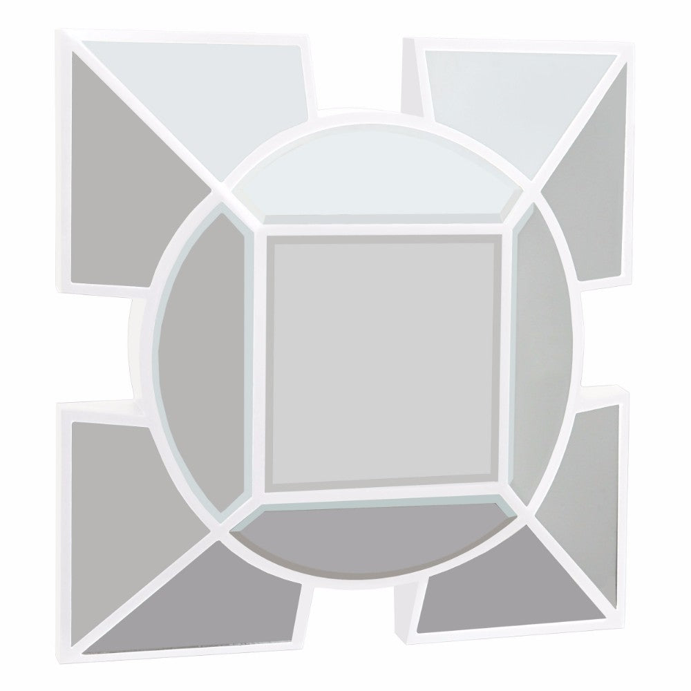 Wall Mirror -White - Benzara